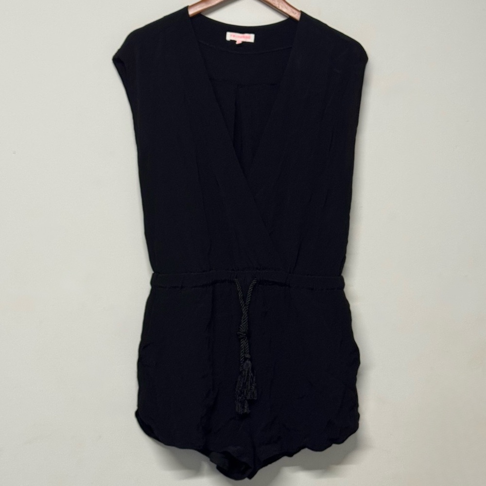 re:named Black Sleeveless Drawstring Waist Romper